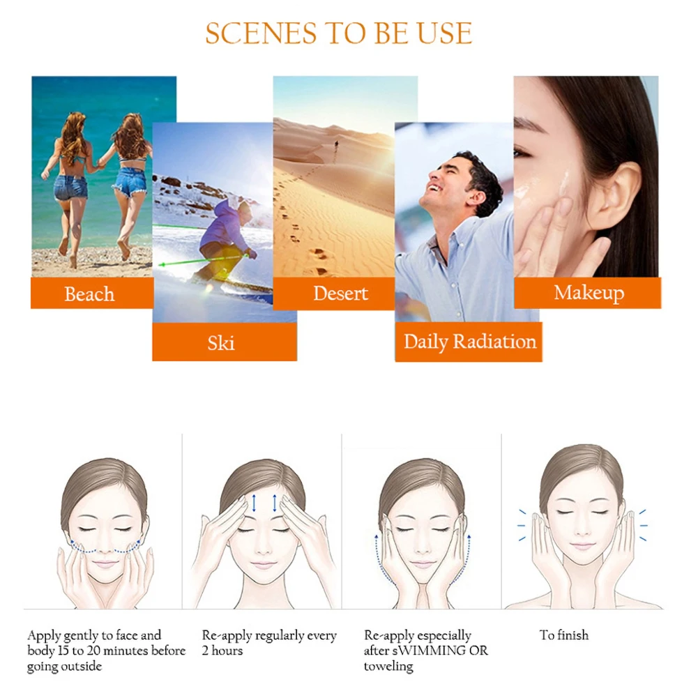 100g SPF90 PA++ Protection Face Body Sunscreen Cream UV Sunblock Protective Sun Cream Snail Beauty Health Long Lasting Refresh images - 6