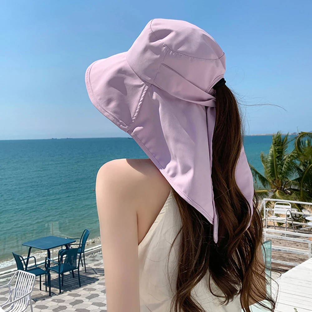 

Outdoor Sun Protection Hat Women's Brim Shawl Sunshade Fisherman Foldable Summer Sun Protection Shawl Fisherman Hat