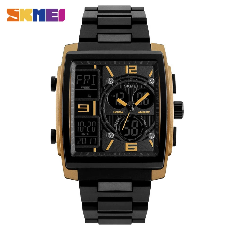 Skmei Japan Quartz Digital Movement Dual Dispaly Orologio Da Uomo Militare 3 Time Countdown Orologi Sportivi Maschili Relogio Masculino 1274