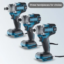 

3 Type 520N.m Brushless Cordless Electric Impact Wrench 1/2'' Socket Wrench Power Tools Rechargeable For Makita 18V Battery