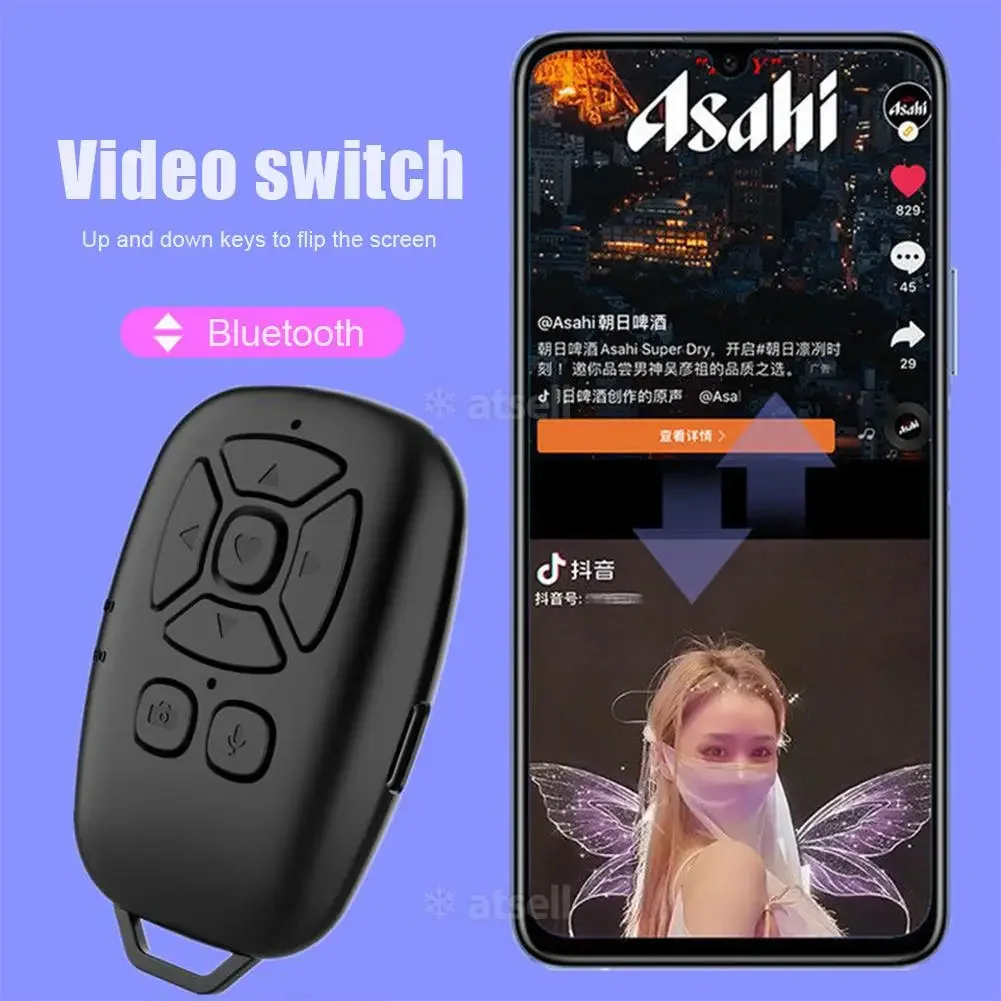 Universal Mobile Phone Bluetooth-compatible Remote Control Button Selfie Camera Shutter For E-book Turn Page