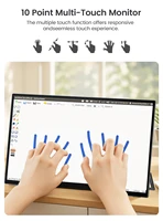 UPERFECT Portable Monitor Touchscreen 18.5 Inch 120hz w/VESA & 180° Adjustable Stand For Laptop PC Mac Switch PS5 iPhone HUAWEI - Image 5