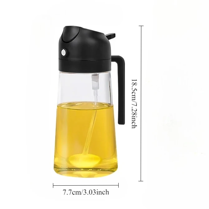 Dual Purpose Glass Oil Bottle Kitchen Spray Oil Sprayer Bottle Kitchen Oils Spray Can Leakproof Oil Spray Bottle Household