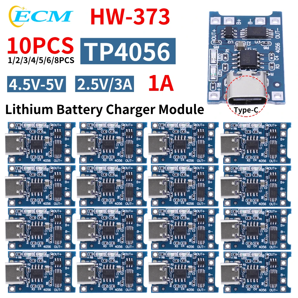 110PCS TP4056 Battery Charging Board 5V 1A Battery Charger Module