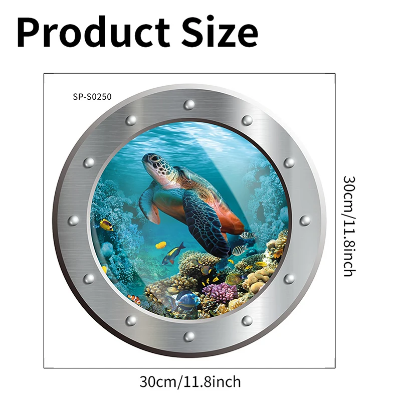 Sea Life Sea Turtle Toilet Lid Sticker Window Wall Stickers Refrigerator Bathroom Home Decoration Mural Art Animal Decal