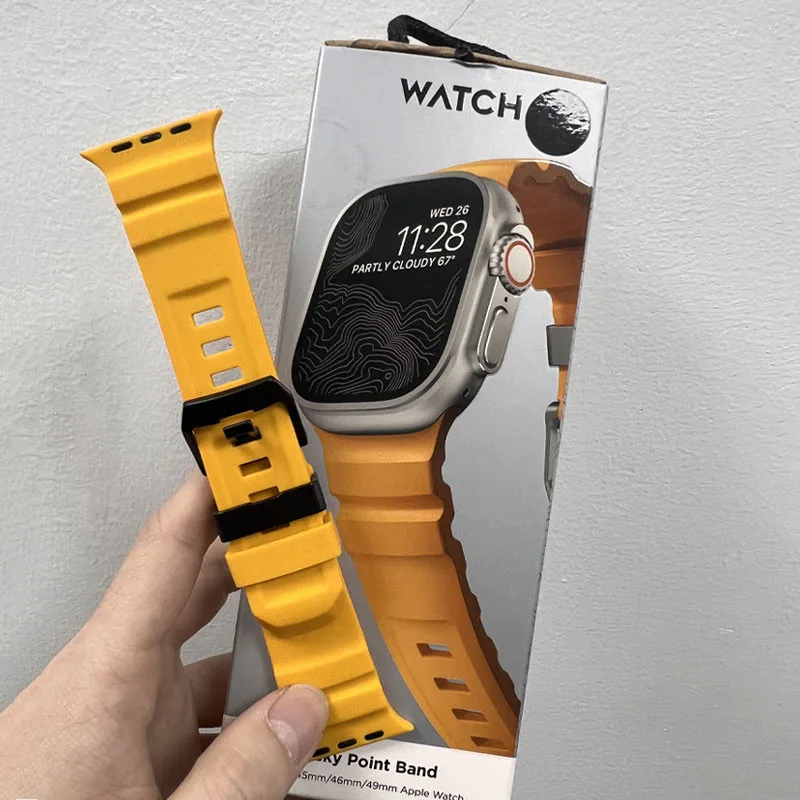 Titanium Sport Silicone Watch Band - Premium Metal Strap