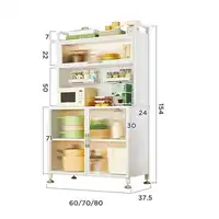 ห้องครัวโมเดิร์นตู้ Hutch Movable Full ประตูตู้กระจกเก็บจอแสดงผลตู้ Muebles Cocina เฟอร์นิเจอร์มัลติฟังก์ชั่น 5