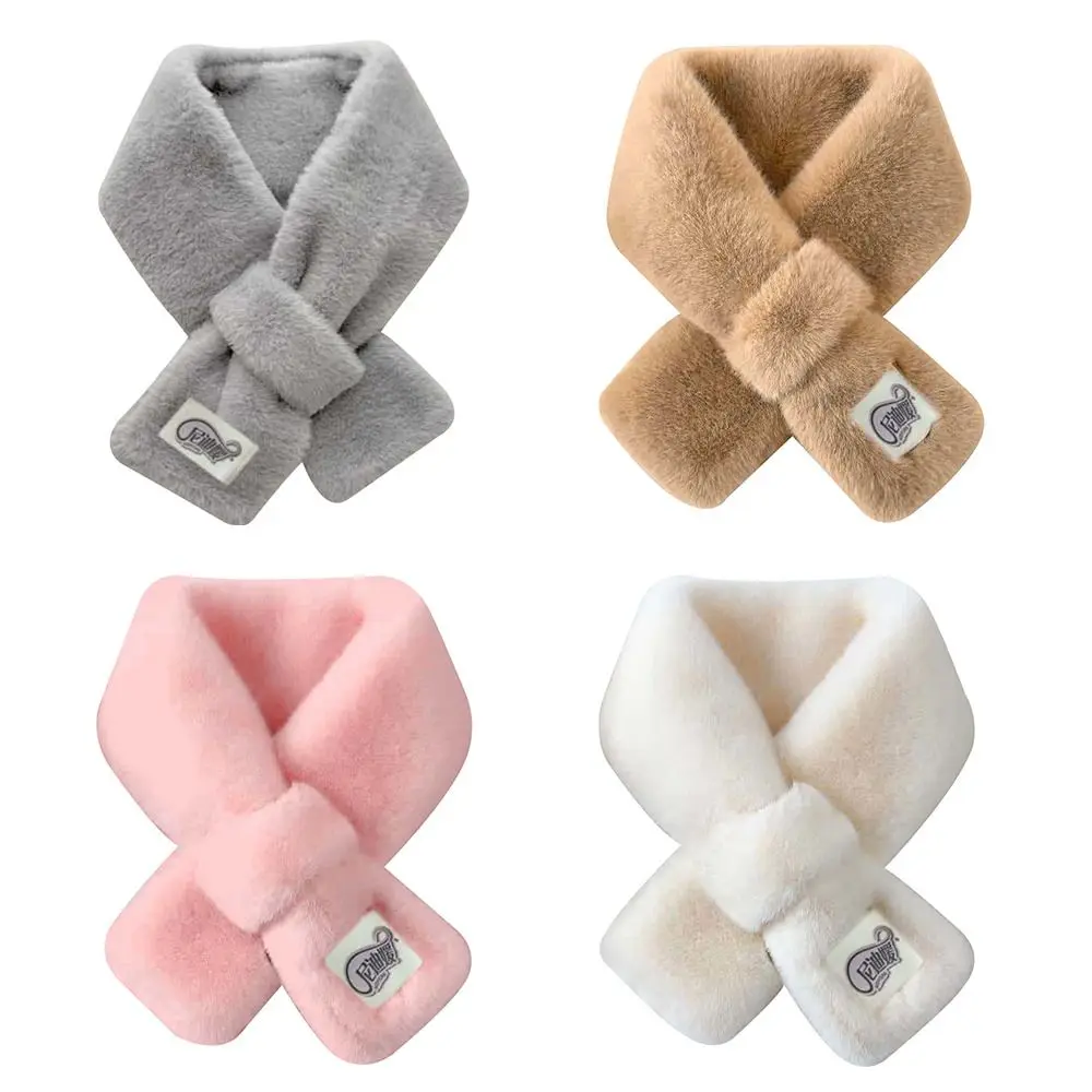 Warm Faux Fur Winter Scarf Soft Plush Shawl for Women