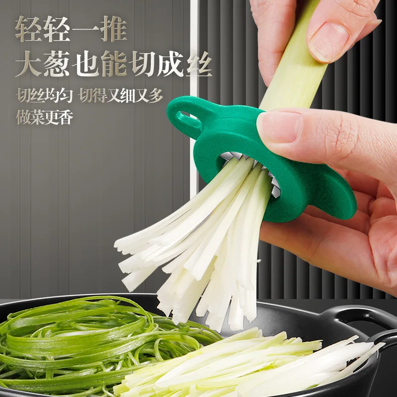 Stainless Steel Scallion Cutter Useful Things For Kitchen Portable Thickened Gadgets Multi Function Vegetable Chopper Utensils