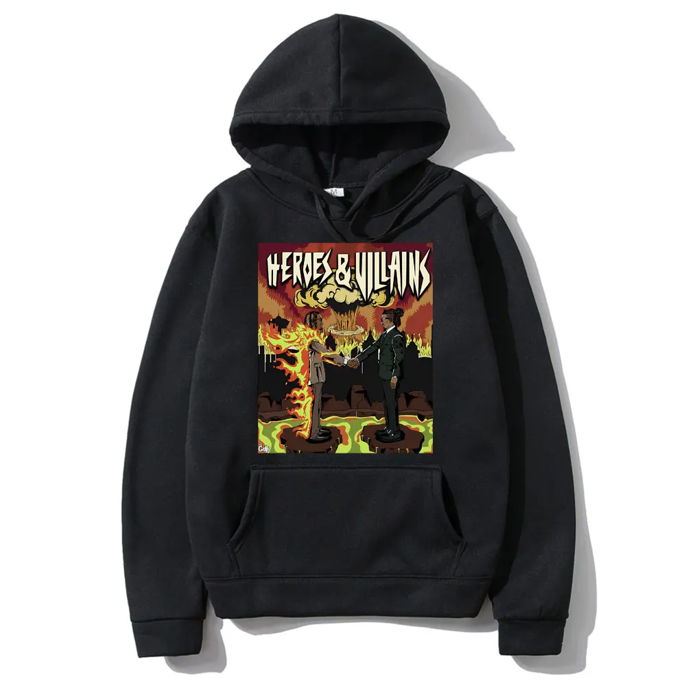 

Hip Hop Rapper Metro Boomin Heroes and Villains Mugshot Hoodie Men Fashion Vintage Streetwear Male Fleece Oversized Sweatshirts