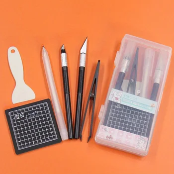 DIY Art Craft Tool Set with Cutting Mat & Sculpting Tools, Multi-Functional Creative Kit with Clear Storage Box for Handmade Pro 1