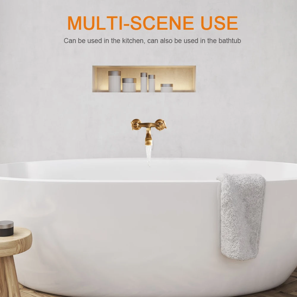 صنبور مطبخ نحاسي عتيق، خلاط مياه ساخنة وباردة، صنب...