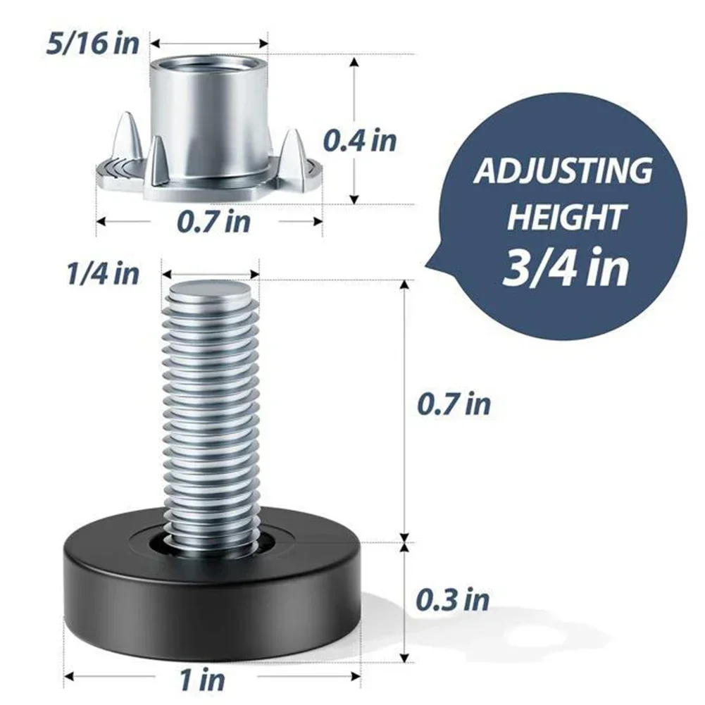 8PCS Adjustable Furniture Leveling Feet Base Home Office Furniture Glide Leveler For Sofa Table Chair Cabinet Heavier Desk