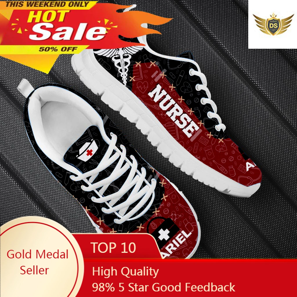 New Men's Lace-Up Flats Gradient Medical Heartbeat Design Sneakers Custom 3D Printed Comfort Jogging Shoes Footwear nursing medical design vulcanized shoes comfortable casual gym outdoor running sneakers lace up print flats footwear