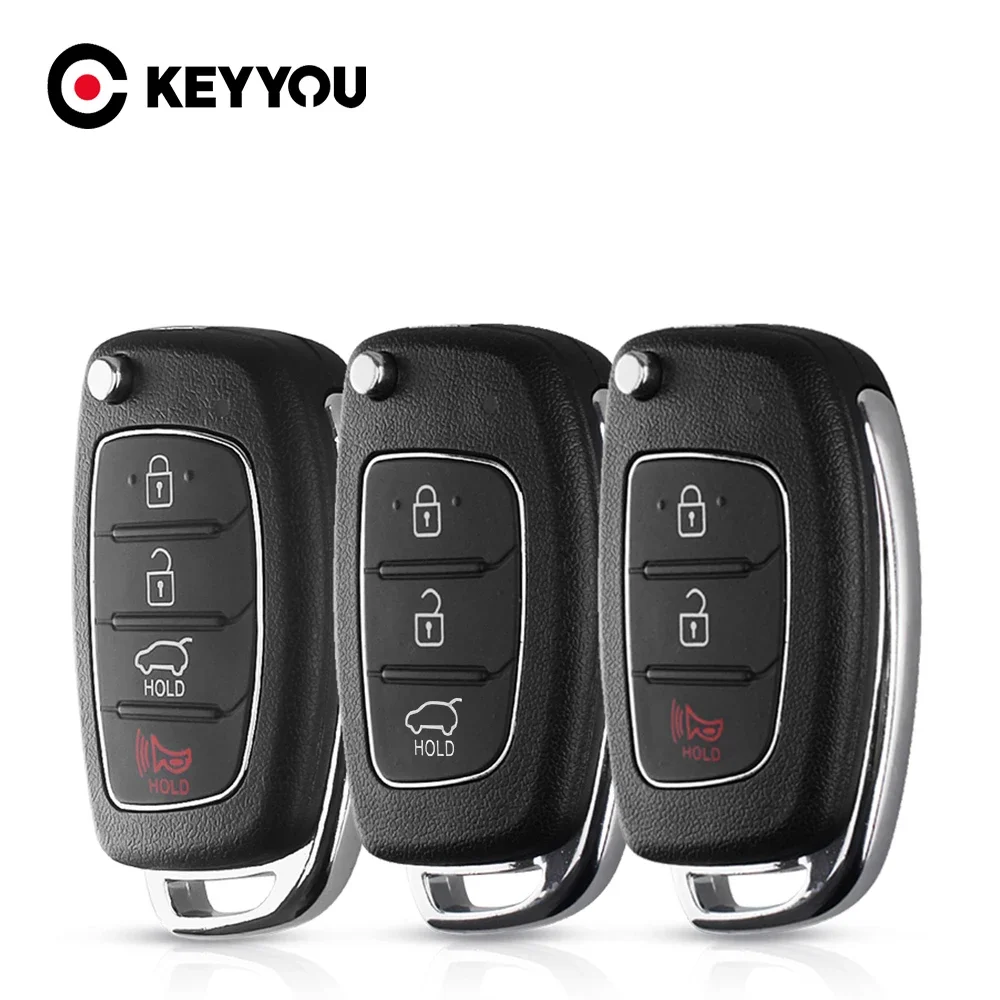 Фото Раскладной Автомобильный ключ KEYYOU, оболочка для Hyundai Solaris ix35 ix45 ELANTRA Santa Fe HB20 Verna HY15/HY20/TOY40 Blade 3 кнопки №1
