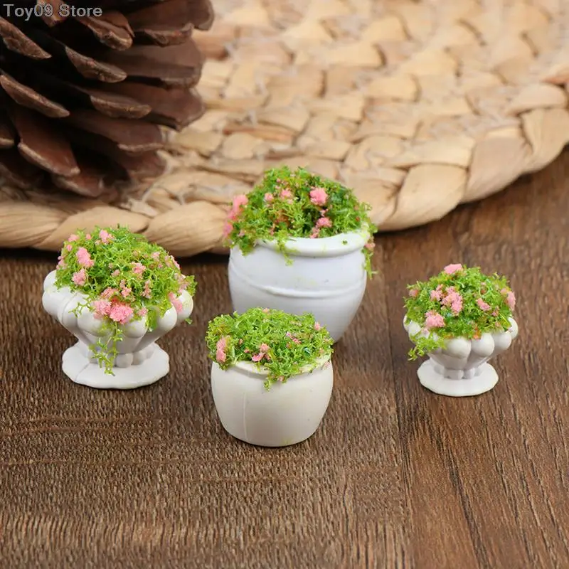 

2pcs Dollhouse Furniture 1:12 Accessories Mini Green Plant Bonsai Flower Pots Furniture Toys for Baby Kids
