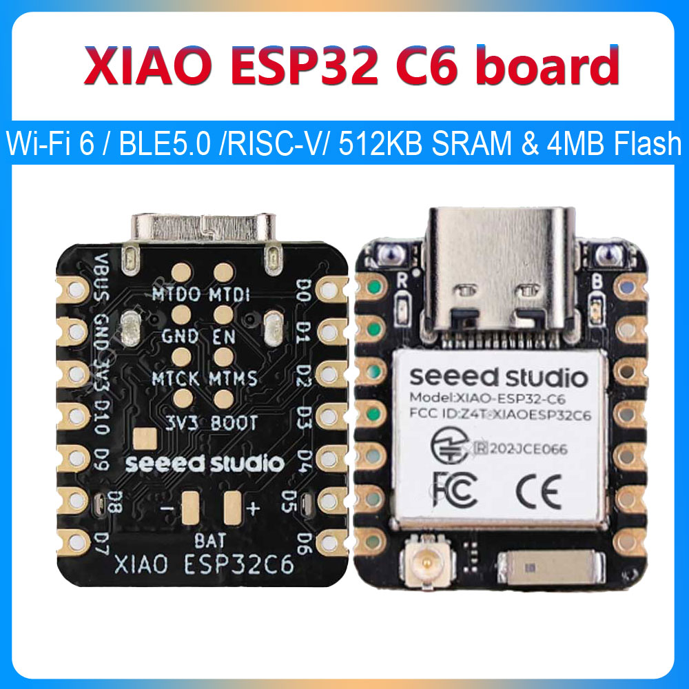 XIAO ESP32 C6 Tiny SuperMini development board Wi-Fi6 BTLE5.0 32-bit RISC-V 512KB SRAM & 4MB Flash For Arduino/SeeedStudio