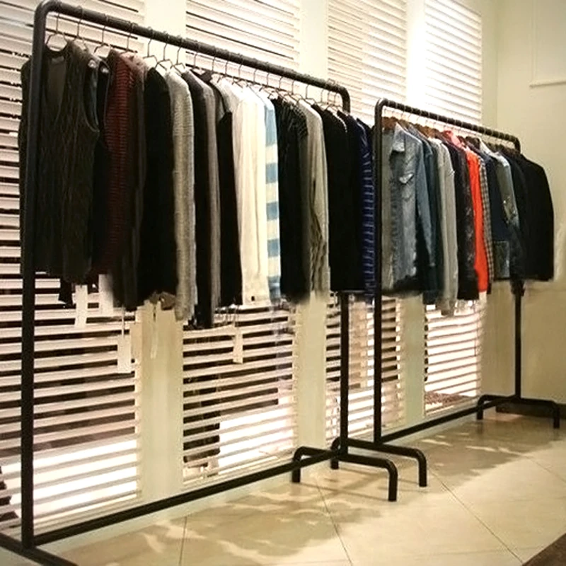 

Clothing store clothes rack floor-mounted wrought iron clothes rack clothes rack shop display rack