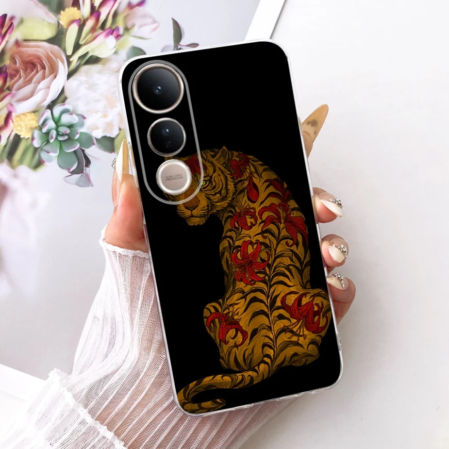 Luxury Bow Flowers Painted Soft Silicone Phone Case Cover