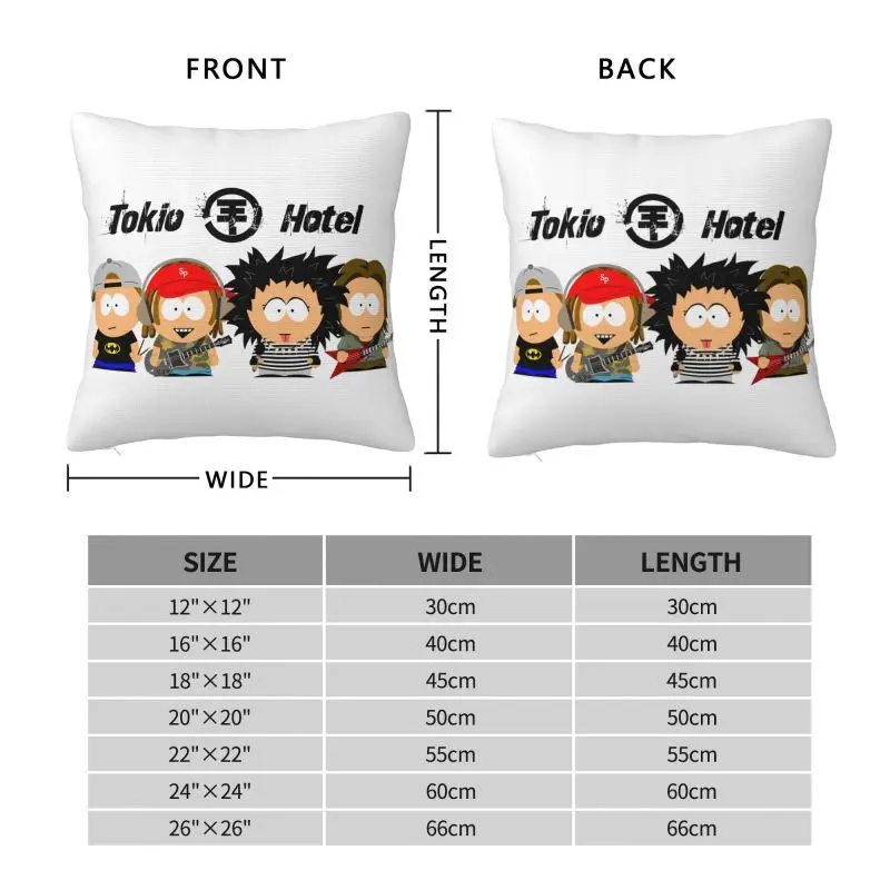 Custom Cartoon Tokio Hotel Rock Band Modern Throw Pillow Covers Cushion Cover 6