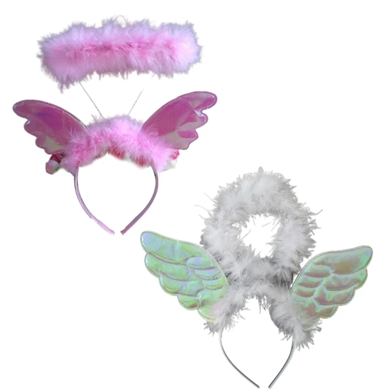 

Sweet Students Makeup Photoshoot Hairband Angel Wings Hairhoop Multi Color N7YF
