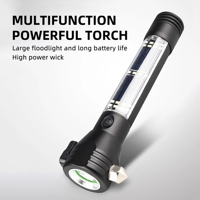 Multifunktionale Taschenlampe, Auto-sicherheitshammer Mit Starker  Magnetischer Aufladung, Wasserdichte Wiederaufladbare Taschenlampe,  Auto-sicherheitshammer, Verwendet Zum Wandern, Camping, Selbstverteidigung,  Klopfen Auf Glas, Durchtrennen Von