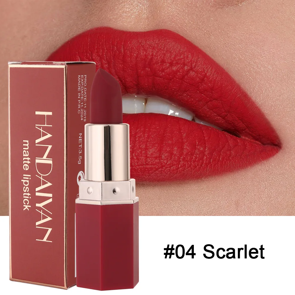 1Pcs Sexy Red Velvet Matte Lipstick Waterproof Long Lasting 6 Colors Lip Stick Non-Stick Cup Makeup Tint Cosmetic Beauty |