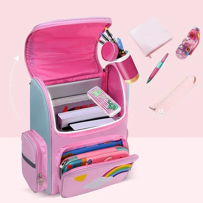 Kid Backpack for Girl Horse Children Bookbag Rainbow Eyes School Bag Teen Girl Backpack for Traveling Waterproof Mochilas 4