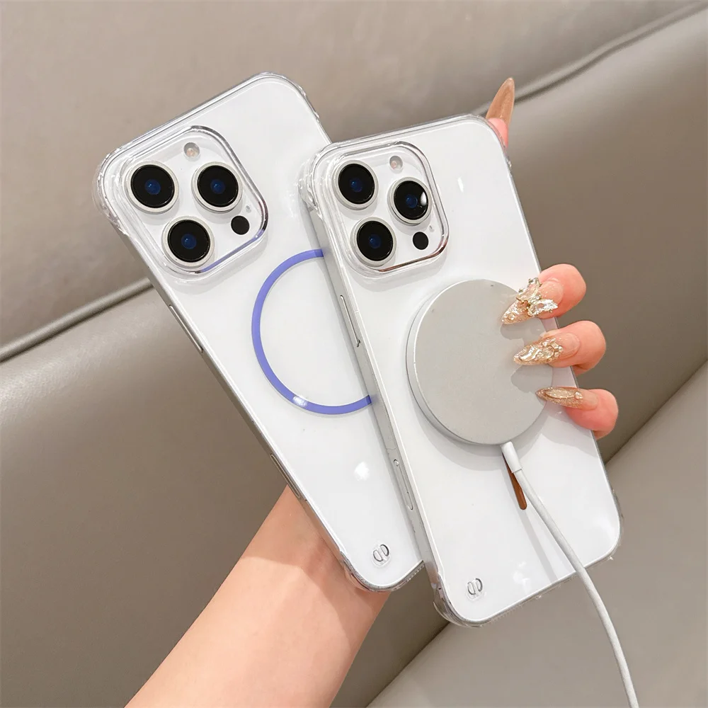 Magsafe Ultra-Thin Frameless HD Clear Phone Case with Wireless Charging Compatibility