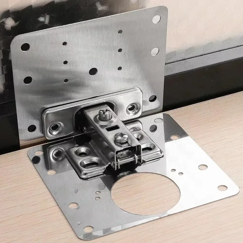 2/10Sets cabinet hinge repair plate kits door hinge mounting plate with holes for home kitchen cupboard furniture