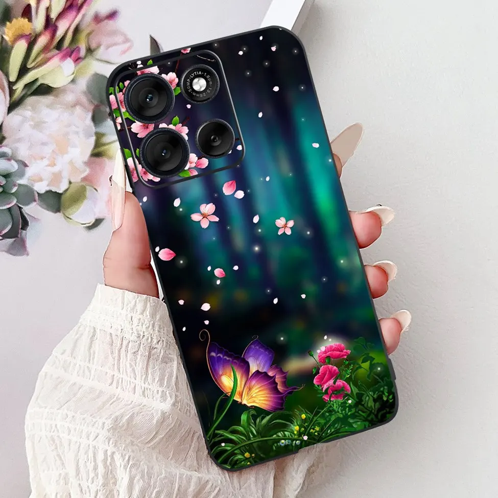 Cute Cartoon Cat & Butterfly Luxury Phone Case – Stylish Protection