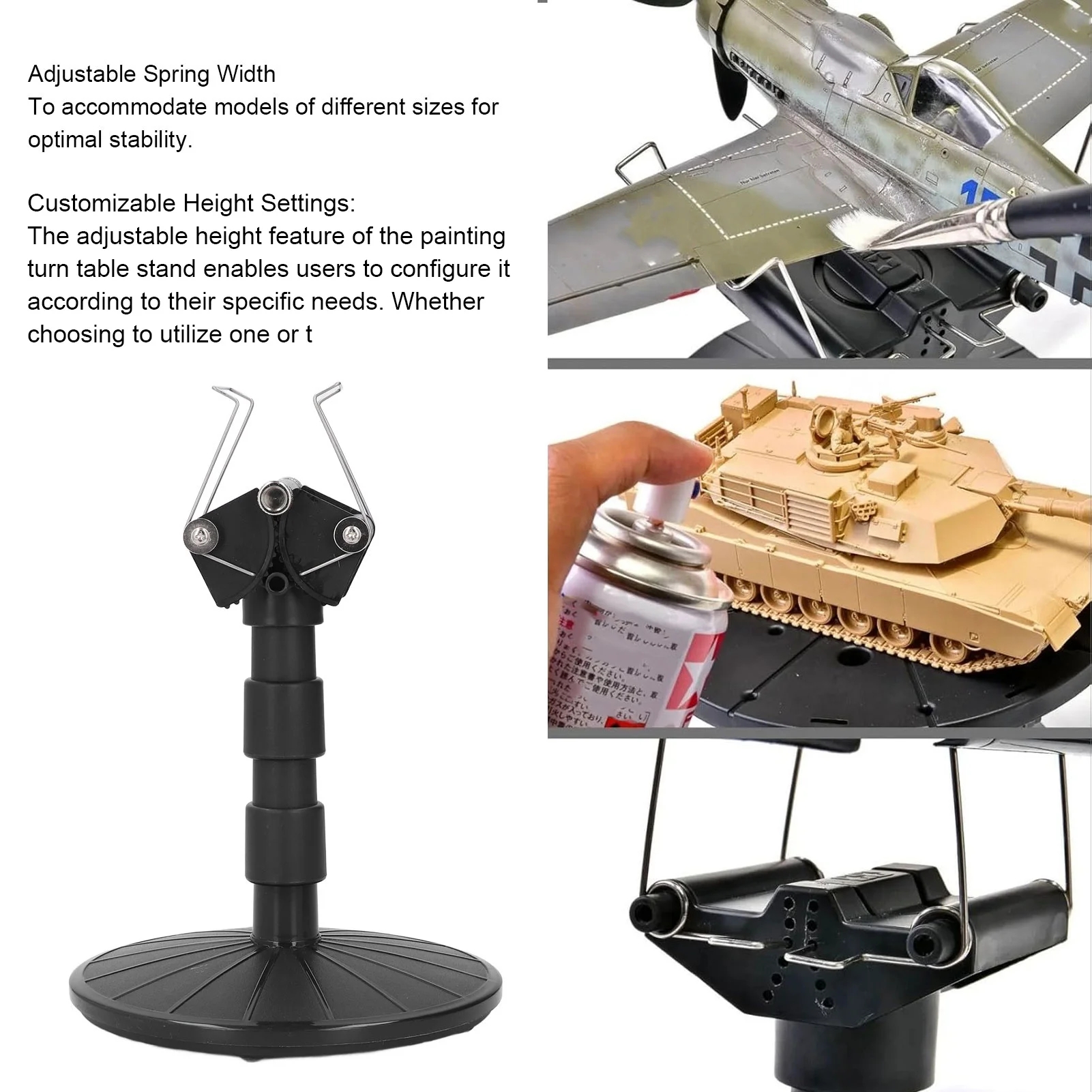 Painting Turn Table Stand Spray Work Painting Stand ABS Adjustable Height Spray Work Turn Table