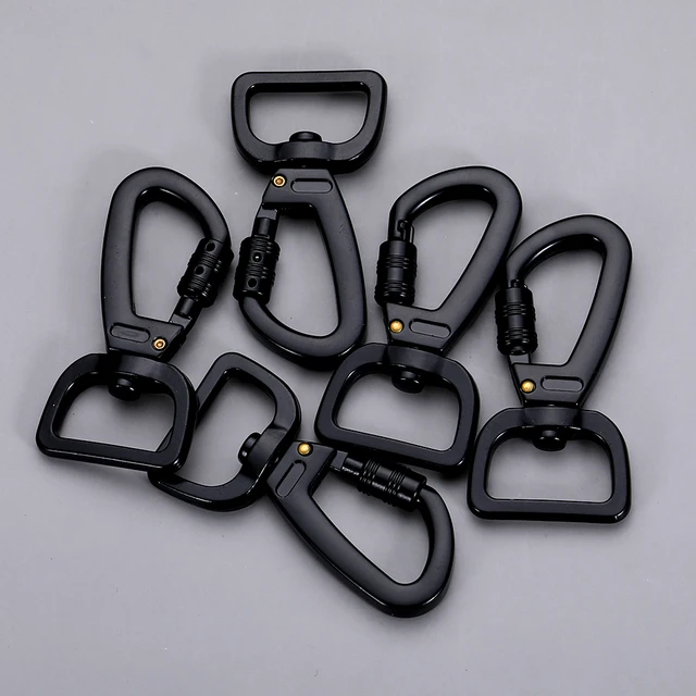 Set 20 Moschettoni Portachiavi - Ganci Girevoli 25mm In Lega Per Fai Da Te, Colore Nero - Foto 5