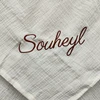 Personalized Name Embroidered Custom Baby Cotton Muslin Baby Swaddle Newborn Receiving Blanket Solid Swaddle Wrap Soft Blanket 5
