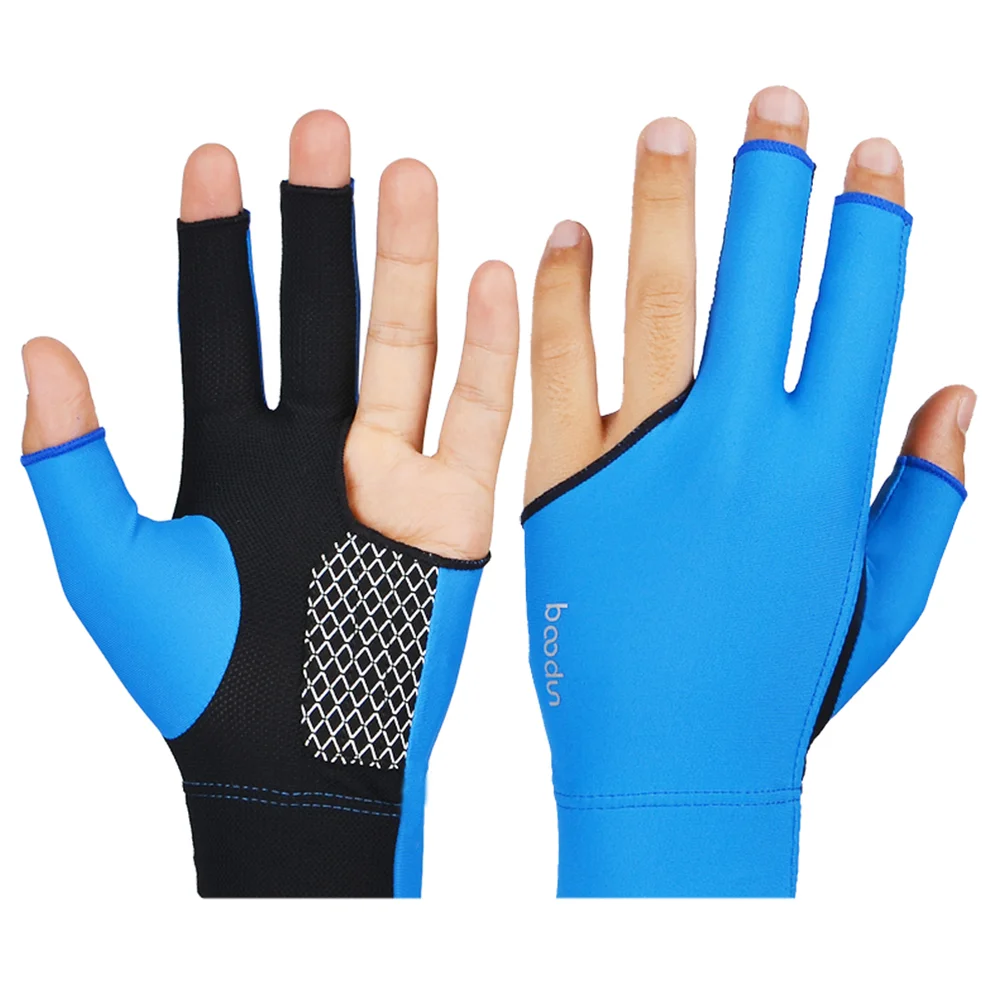 Three Finger Anti Slip Billiards Glove Elastic Wrist Band Wear Resistant Comfortable Snooker Glove Portable Pool Game