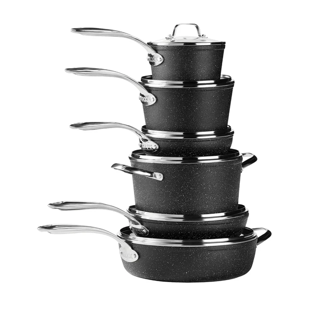 12 Piece Cookware Set, Cookware Set POTS and Pans, Kitchenware, Good  Quality, Affordable, Simple and Modern, Healthy, Black - AliExpress