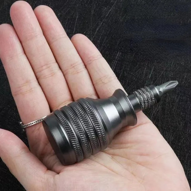 1/4 Inch Mini Screwdriver Titanium Screwdriver Magnetic Screwdriver 7 In 1 S2 Alloy Steel Drill Bit EDC for Home Repair Tools 5