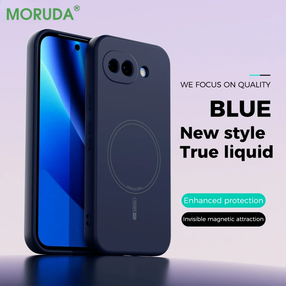 Premium Liquid Silicone Glossy Magnetic Phone Case with Built-In Flocking Lining