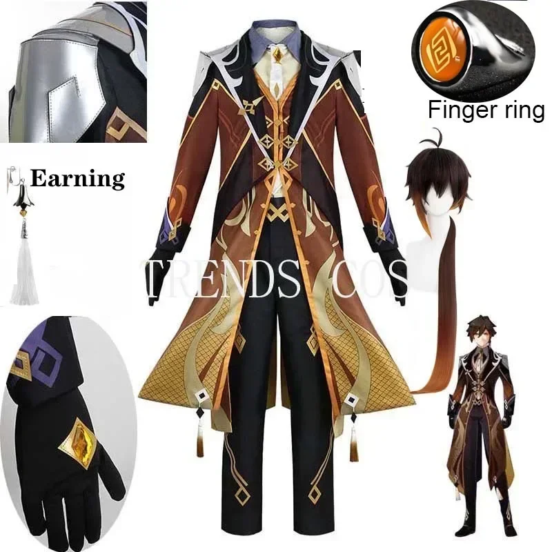 

Zhongli Cosplay Costume Game Impact Big Size Zhong Li Full Set Morax Zhong Li Outfits Comic Con Game Cosplay