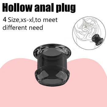Hollow Anal Plug With Stopper Translucent Visible Anal Dilator Butt Vagina Anus Peep Expander Fidget BDSM Sex Toys For Women Gay 2