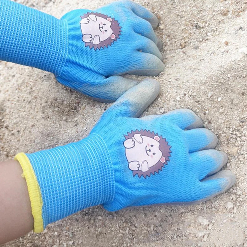 Garden Work Gloves Gardening Gloves Kids Durable Waterproof Non-Slip Children Safety Yard Work Portable Garden Supplies