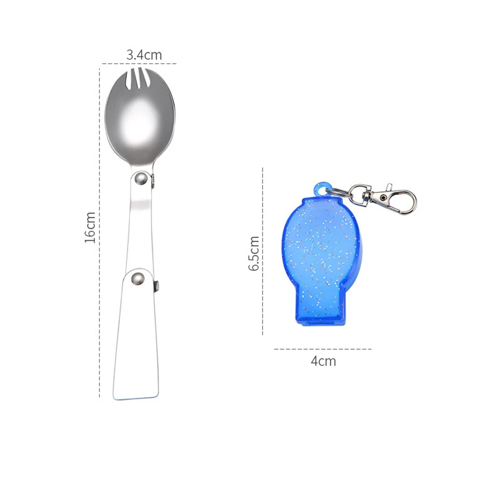 Camping cutlery set Outdoor Camping Folding Fork and Spoon Stainless Steel Multi-Function Portable Foldable Travel Tableware Picnic Tool 1Set