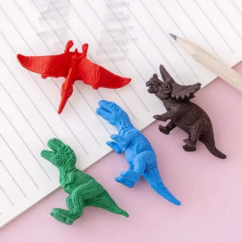1Pieces Cute Kawaii Pencil Cartoon Dinosaur Rubber Eraser Novelty Pretty Lovely Animal School Office Stationery Supplies pencil eraser