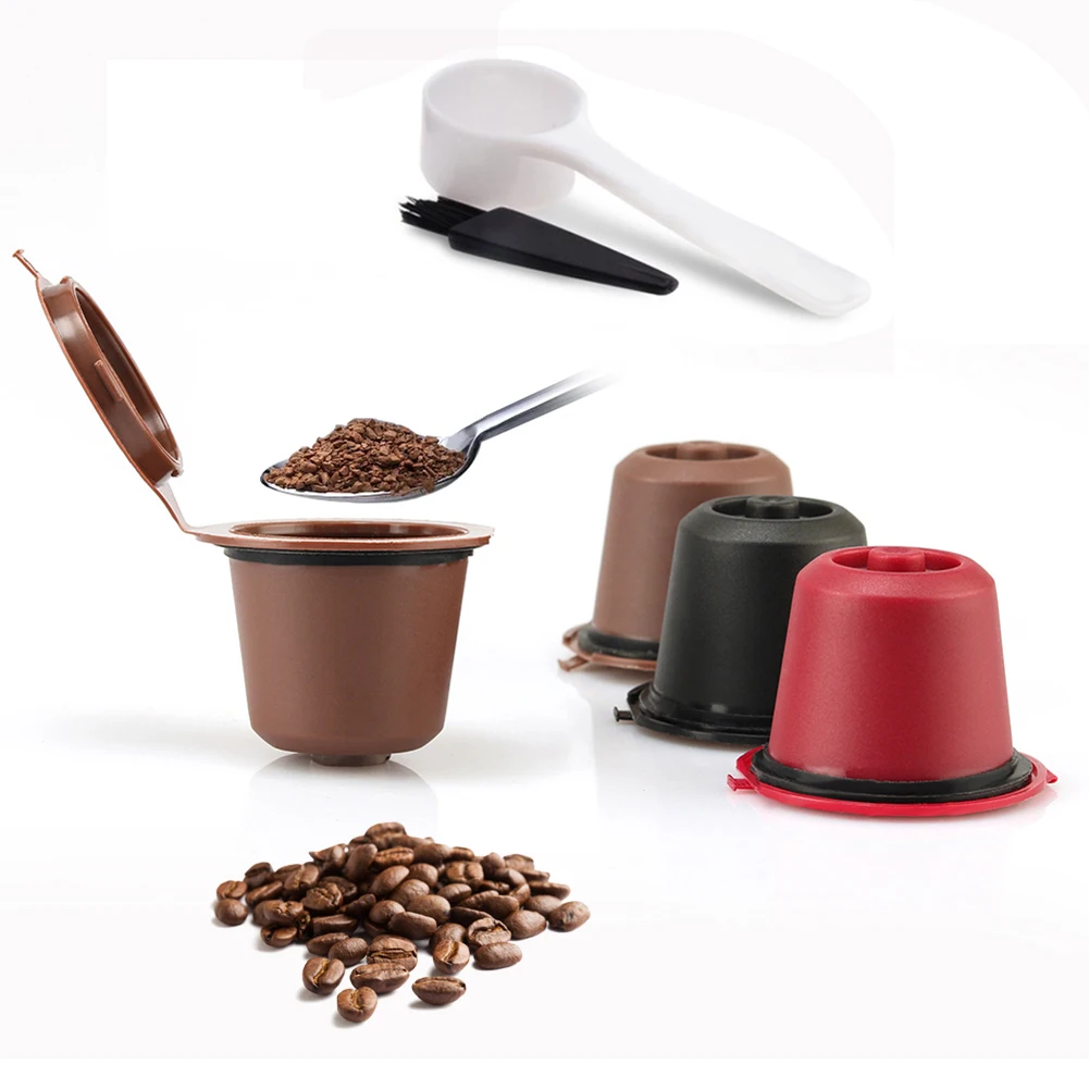 Reusable Coffee Capsules 3/6pcs Filter Cup Compatible with Nespresso Machine