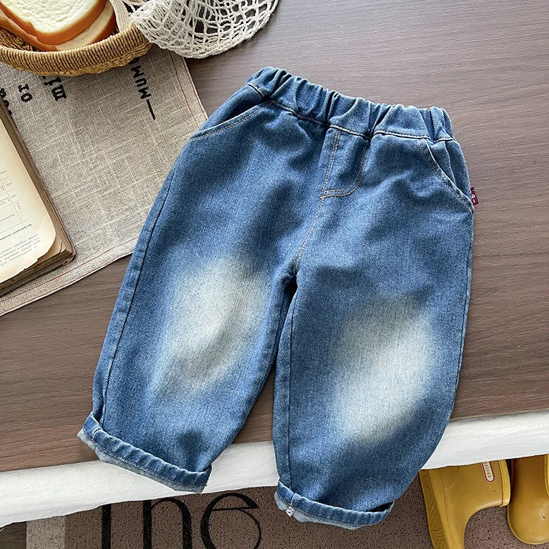  남자아이 옷 2026 봄 신상  남아 2종 세트 1-5세 스트라이프 후드 후디와 데님 청바지 키즈 캐주얼 트렌디 의상