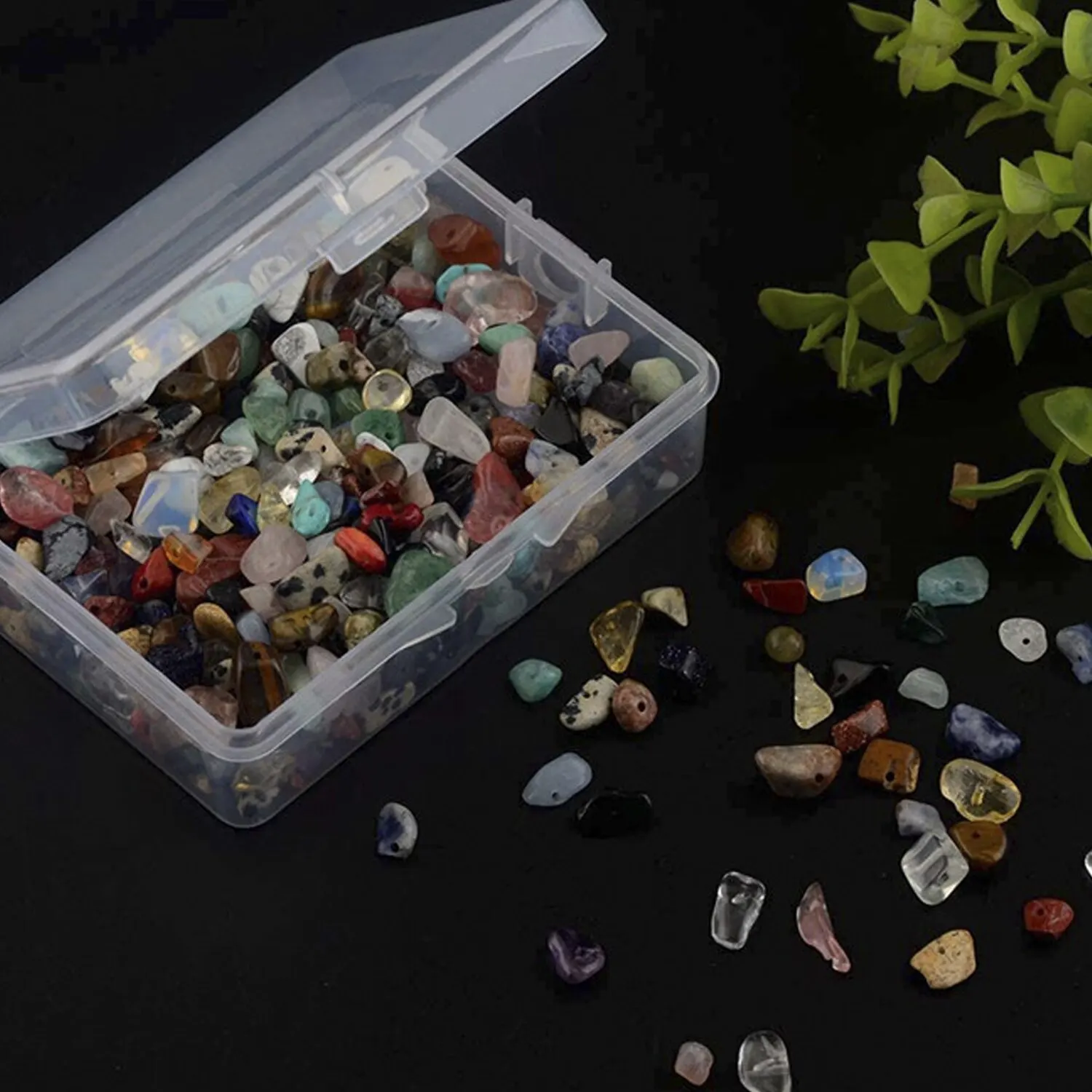 Natural Crystal Stone Crushed 200pcs 5mm -8mm Multicolored with Holes DIY Beaded Craft Bracelet Necklace Earrings