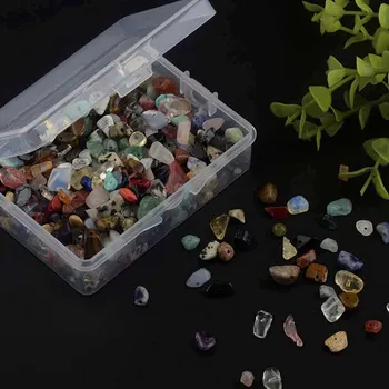 자연 분쇄 된 돌 200pcs 5mm -8mm 구멍 DIY 구슬 공예 팔찌 목걸이 귀걸이 등 여러 가지 빛깔의 크리스탈 보석