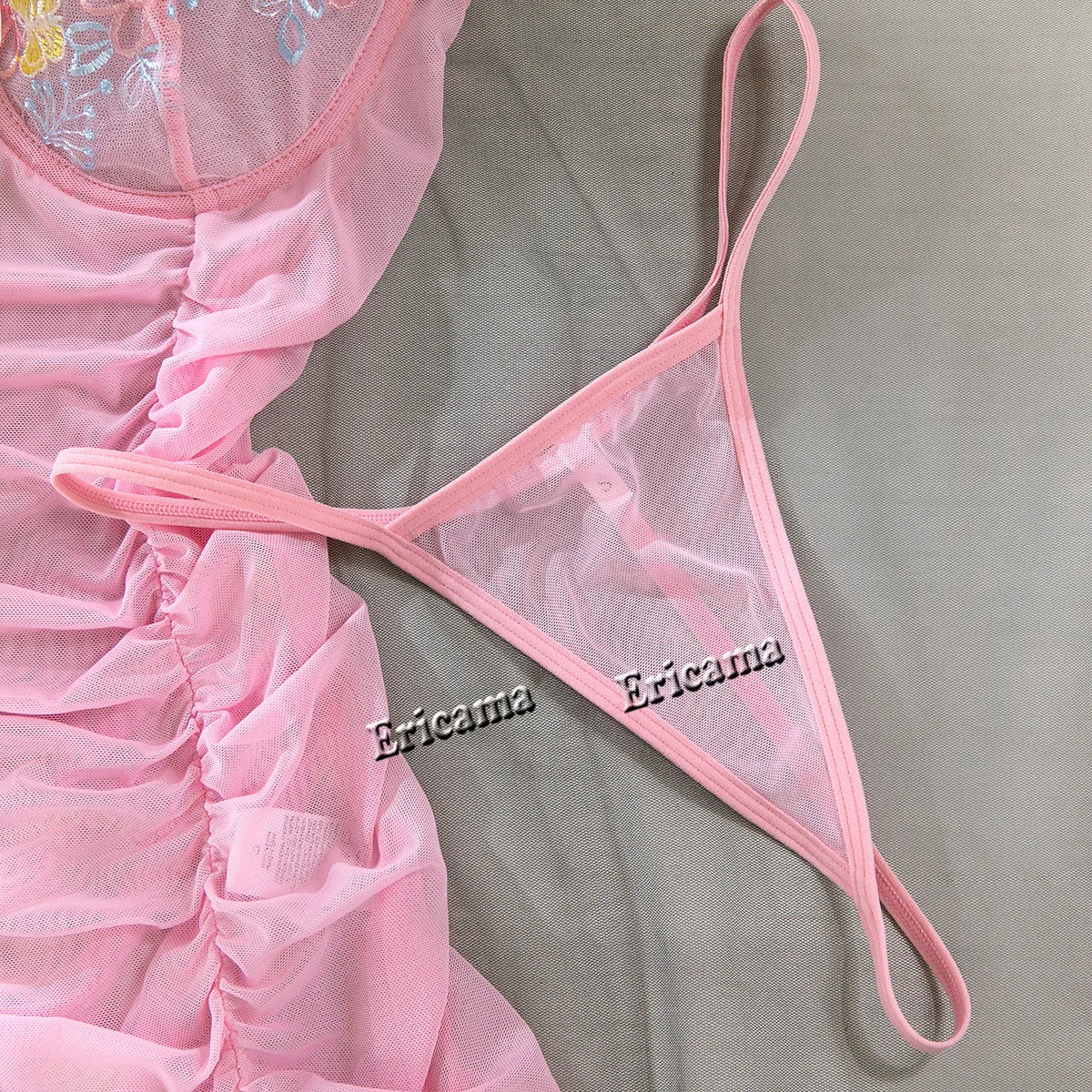 Sous-vêtements pour femmes ensemble de Lingerie Sexy plissé enveloppement hanche chemise de nuit pyjamas mince plissé Lingerie florale ensemble de soutien-gorge Sexy Push Up