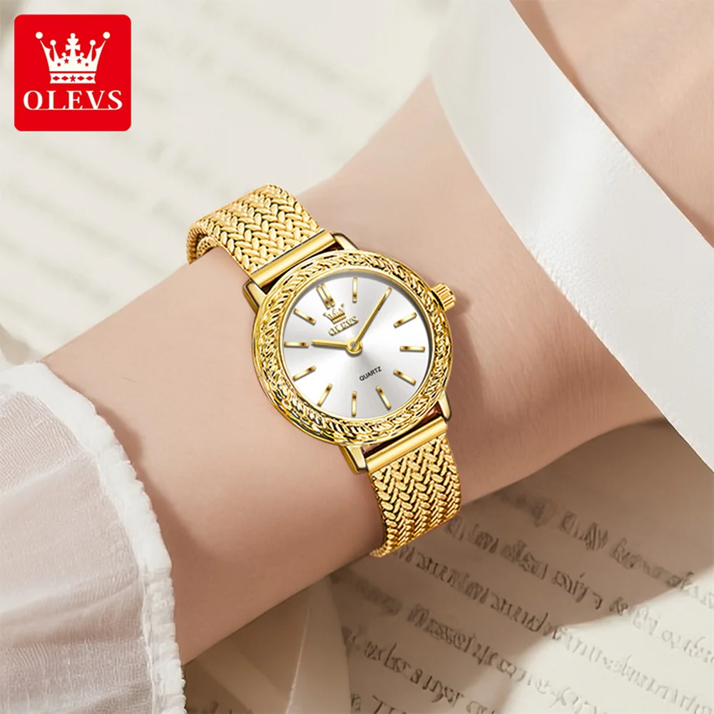OLEVS 5643 Woman Watch Top Brand Original Thin Case Quartz Watch For Women High Hardness Mirror 30M Waterproof Ladies Wristwatch