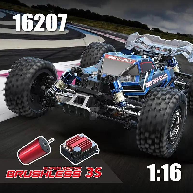 Upgrade Edition MJX 16207 Hyper Go 1/16 Brushless RC Car Hobby 2.4G Remote Control Toy Truck 4WD 70KMH High-Speed Off-Road Buggy 4